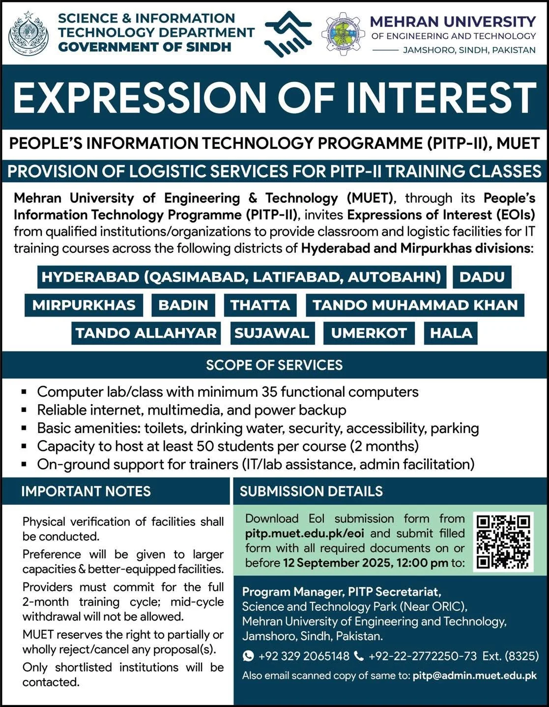 Join the Digital Revolution: Provide Logistic Support for PITP-II IT Training